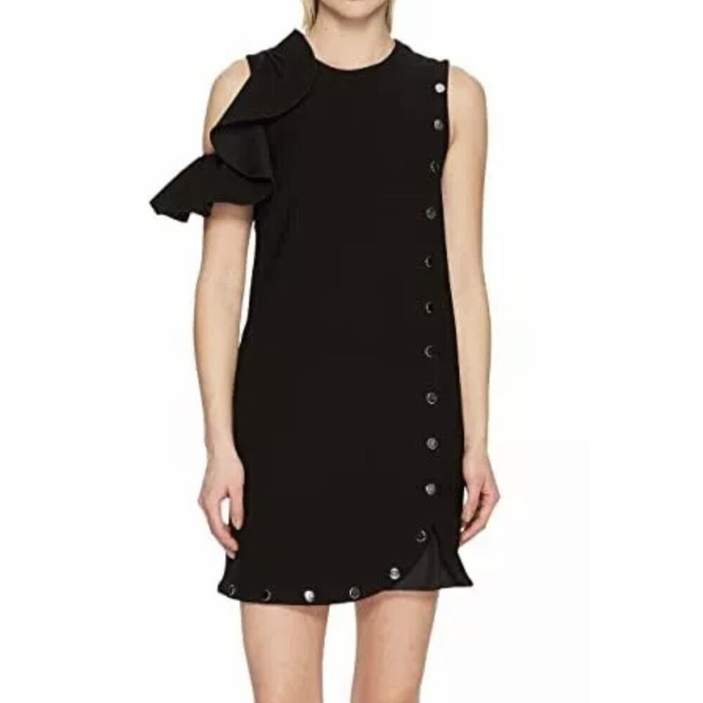 Sportmax Code Sleeveless Mini Dress Button Detail Black Size 6 Quiet Luxury